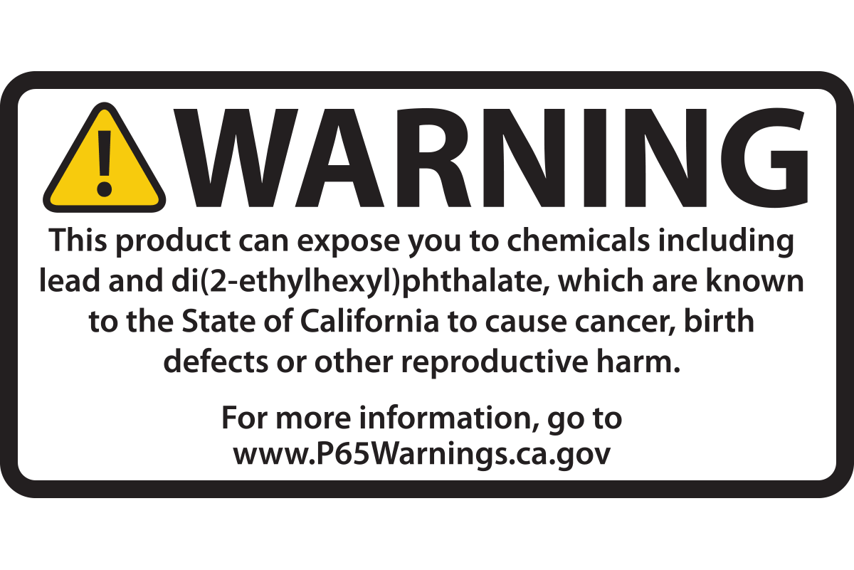 Prop 65 warning label for e-commerce CPG products